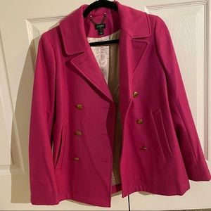 (5 for $50) J. Crew Factory pink wool pea coat, size 2